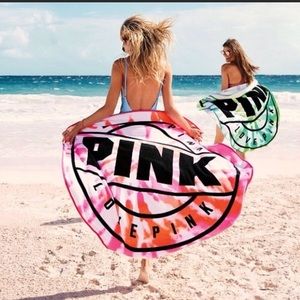 Victoria's Secret Beach Circle Towel Green Tie Dye